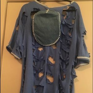 Swim suit Cover Up with matching cap DENIM Blue